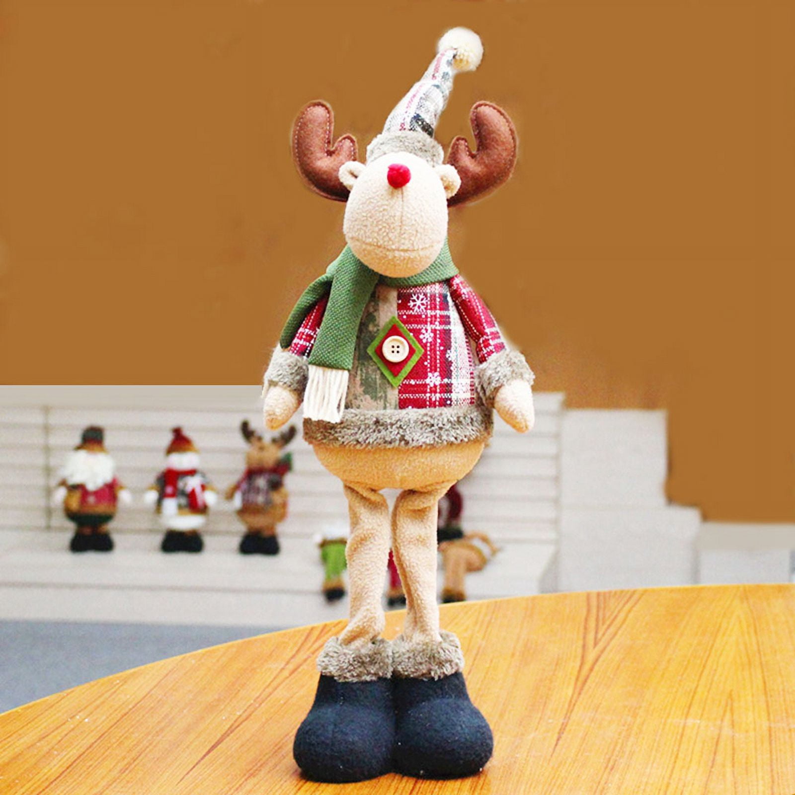 Standing Christmas Reindeer, Reindeer Stuffed Plush with Retractable