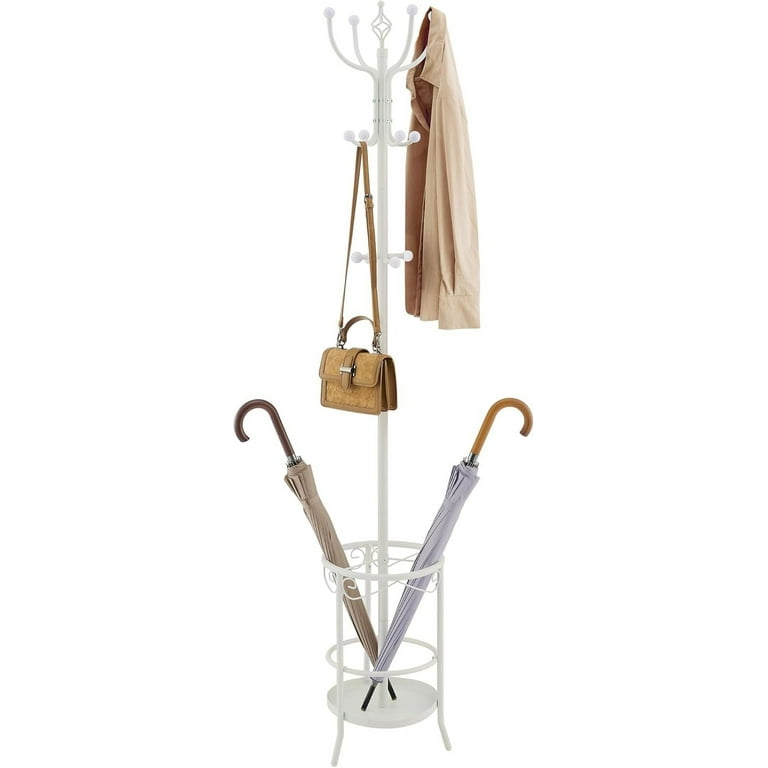 Standing Coat Rack with Umbrella Holder, Freestanding Coat Hanger