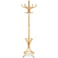 thumbnail image 1 of 75.5" Standing Coat Rack, Wood Coat Tree with 12 Hooks, Home Hat Jacket Hanger Tree 12 with Umbrella Holder Coat Stand (Oak), 1 of 9