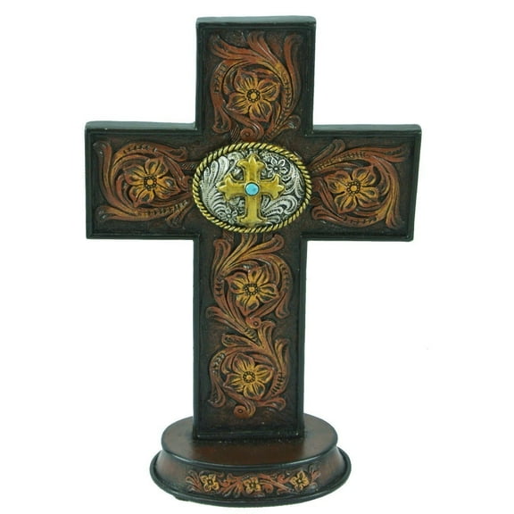 Standing Cross Tooled Flower