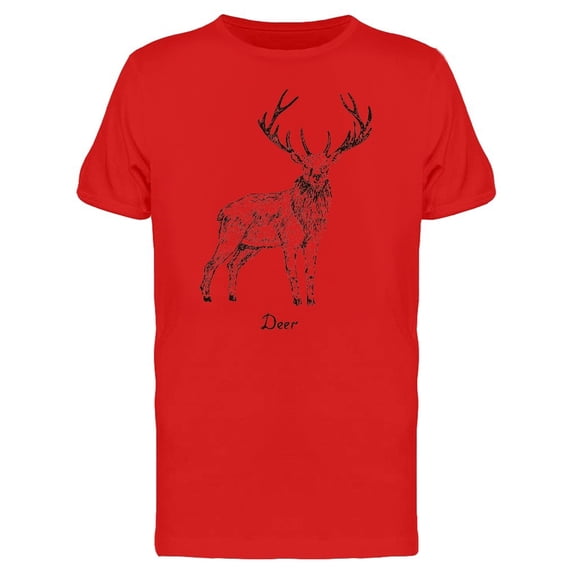 Standing Deer Ink Style Tee Men's -Image by Shutterstock