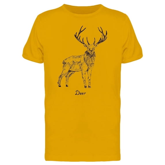 Standing Deer Ink Style Tee Men's -Image by Shutterstock