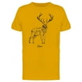 thumbnail image 1 of Standing Deer Ink Style T-Shirt Men -Image by Shutterstock, Male XX-Large, 1 of 2