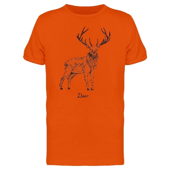 Standing Deer Ink Style Tee Men's -Image by Shutterstock
