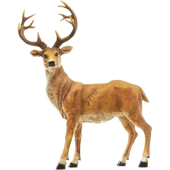 Standing Deer Wildlife Animal with Removable Antlers Garden Accessories Figurines Statue Indoor Outdoor Decoration Ornaments Gifts Yard Lawn Decor