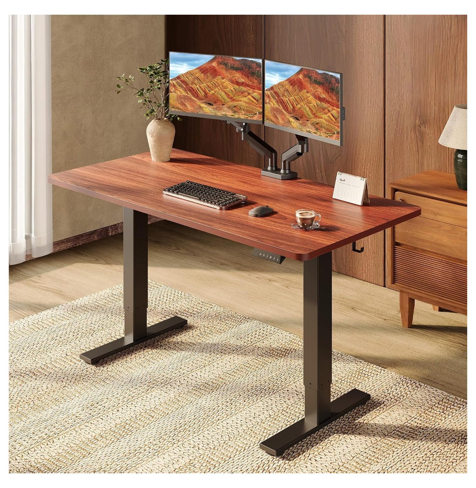 Standing Desk with 1 Inch Thick Top Height Adjustable Computer Table 55 ...