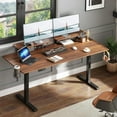 thumbnail image 1 of Standing Desk with 2 Adjustable Monitor Shelves, 55 x 24 Inches Electric Stand Up Desk with Memory Controller and Adjustable Height from 28-46 inches for Computer Workstations, Walnut, 1 of 7