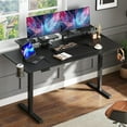 thumbnail image 1 of Standing Desk with 2 Adjustable Monitor Shelves, 71 x 24 Inches Electric Stand Up Desk with Memory Controller and Adjustable Height from 28-46 inches for Computer Workstations, Black, 1 of 14