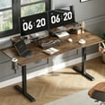 thumbnail image 1 of Standing Desk with 2 Adjustable Monitor Shelves, 71 x 24 Inches Electric Stand Up Desk with Memory Controller and Adjustable Height from 28-46 inches for Computer Workstations, Rustic Brown, 1 of 7