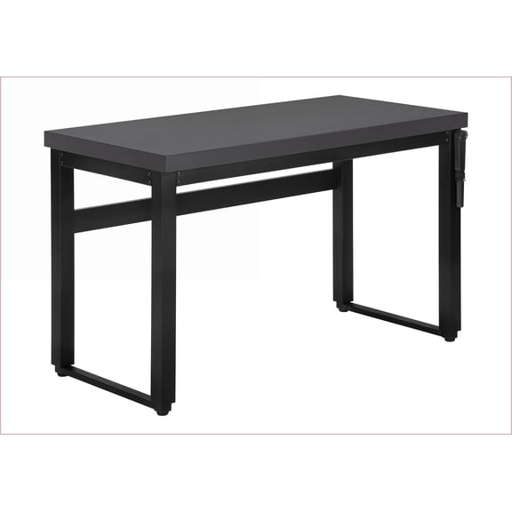Standing Desk, 48" Adjustable Height Computer Desk - Grey Laminate Top, Black Metal Frame | Grey | Particle Board