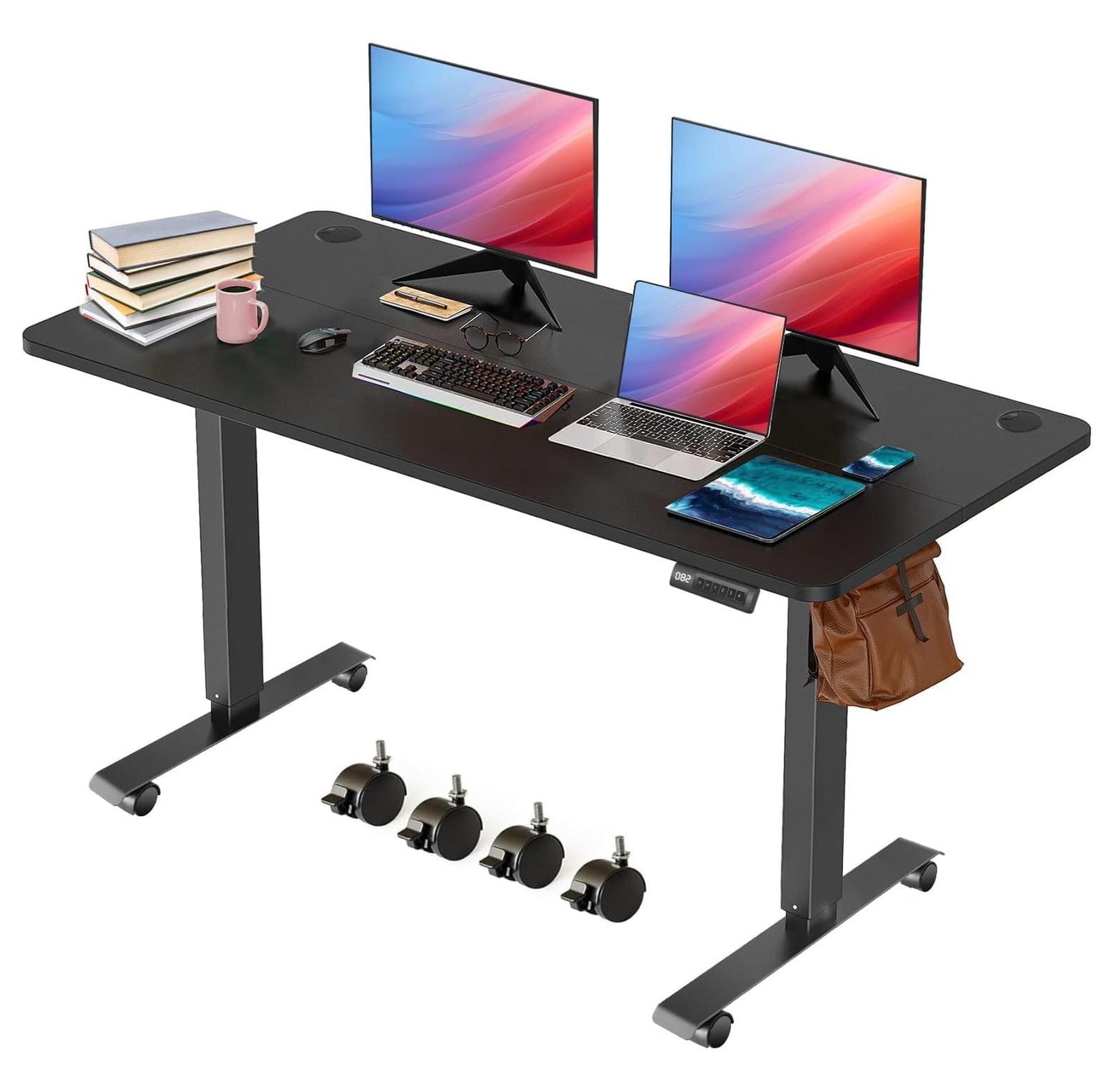 Standing Desk 55x24 Inch Height Adjustable Computer Table with Memory ...