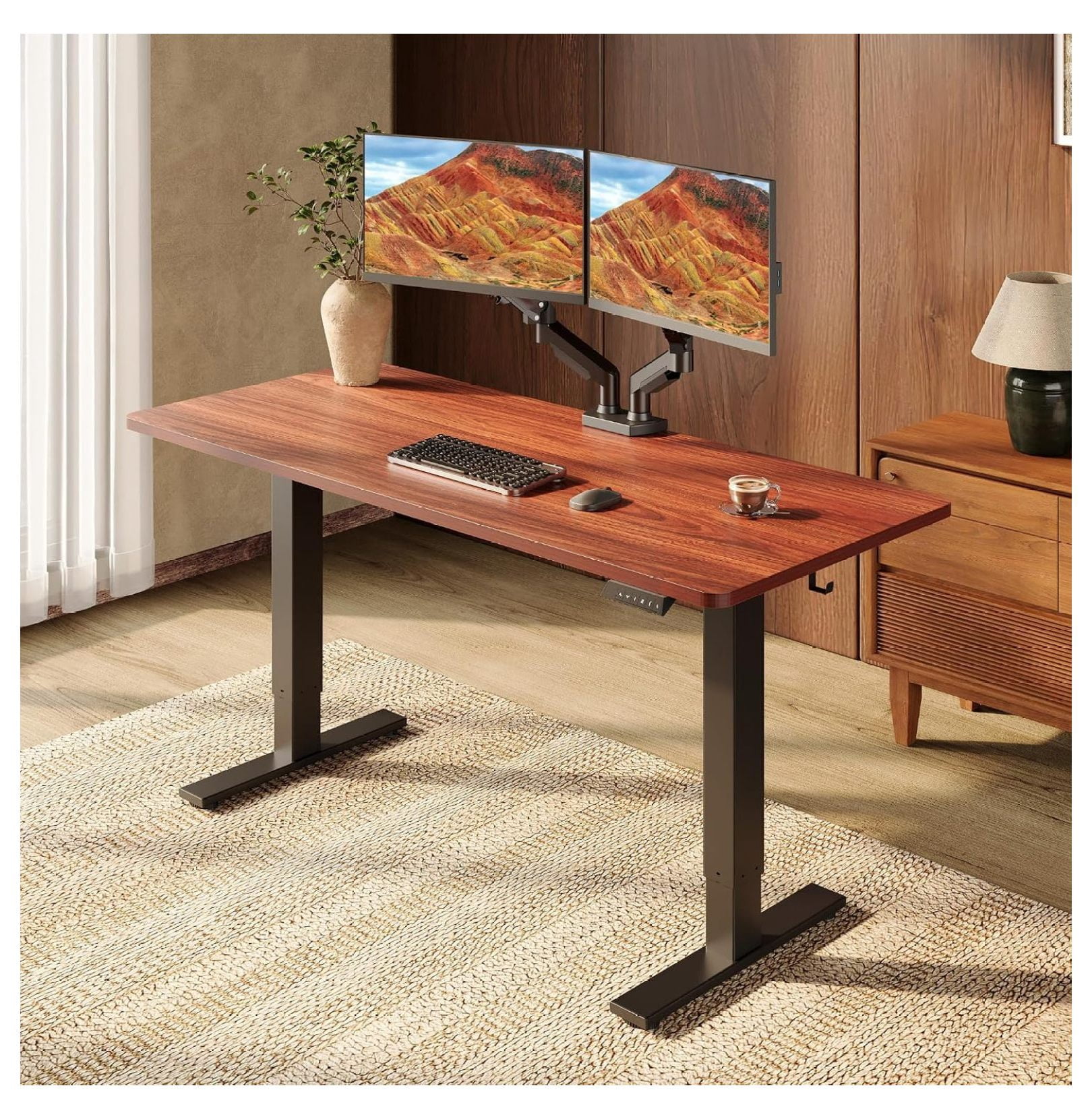 Standing Desk 60 x 24 Inch Height Adjustable Workstation with 1 Inch ...