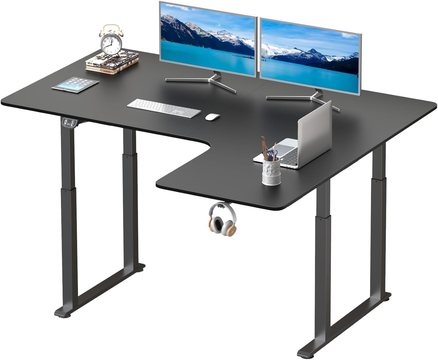Standing Desk, 63"/ 71" L Shaped Desk Adjustable Height, Electric
