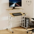 thumbnail image 1 of Standing Desk - Adjustable Height & Angle, Sit-Stand Workstation with Wheels, Mouse & PC Tower Tray, Natural, 1 of 18