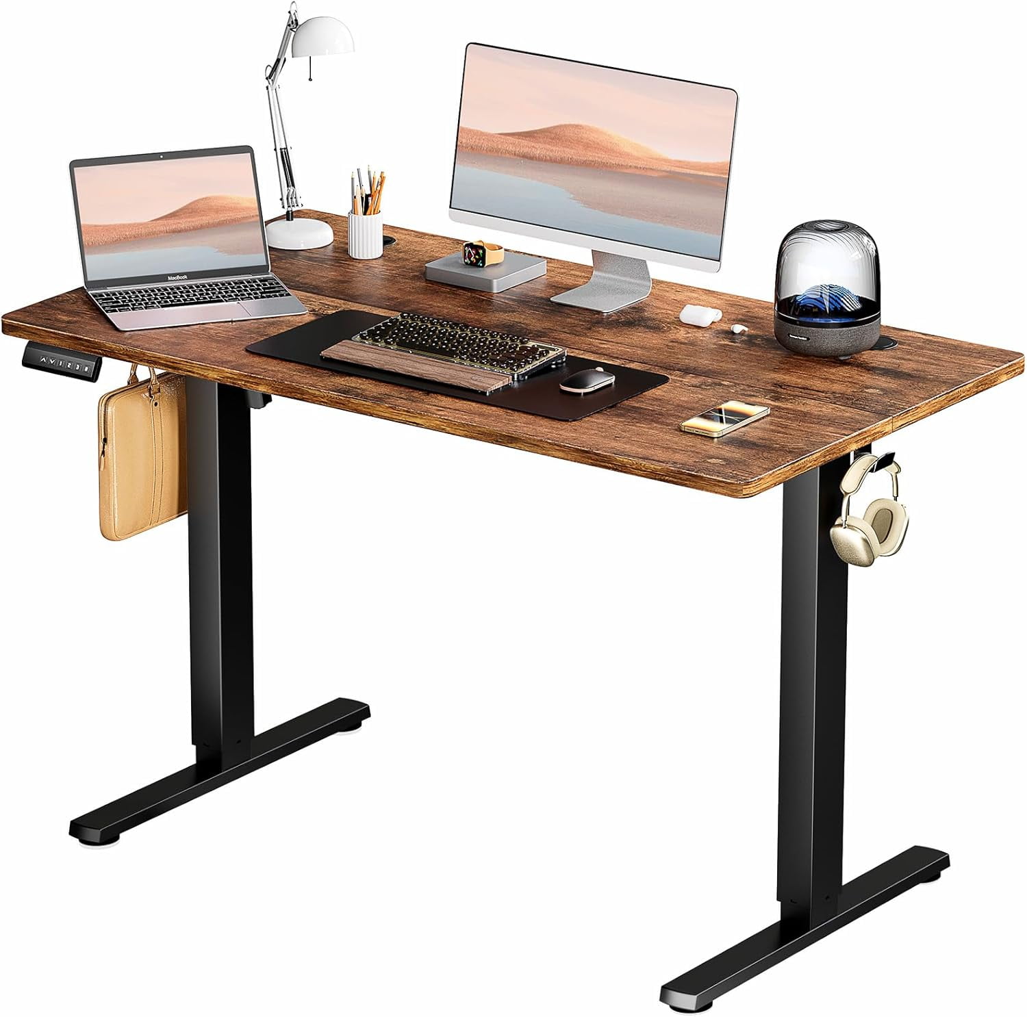 Motorized Desktop Table Standing Desk, Adjustable Height Electric Sit Stand Up Down Computer ...