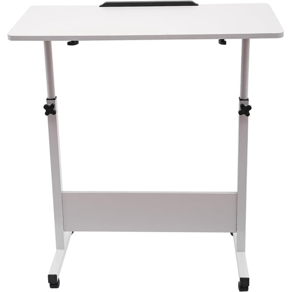 Standing Desk, Adjustable Height Portable Standing Desk, 16 × 31 Inch Rolling Mobile Stand Up Table with Wheels, 360°Flip Laptop Stand Table for Living Room Lounge Bedroom Study Office