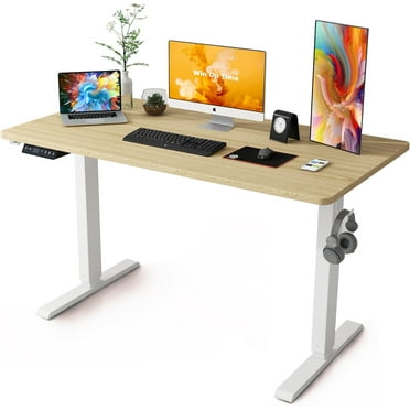 Standing Desk Adjustable Height- Whole Piece Desktop Stand Up Desk, Electric Standing Desk, Sit to Stand Desk for Home & Office Computer Desk