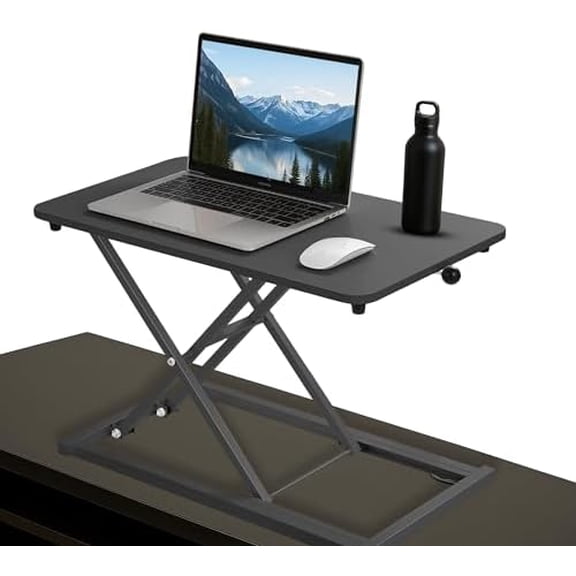 Standing Desk Converter 23.6" x 13.4", Adjustable Height 2.4"15.7", Sit Stand Converter with Sturdy Steel Frame, Ergonomic Standing Desk Topper & Monitor or Laptop Riser for Home Office