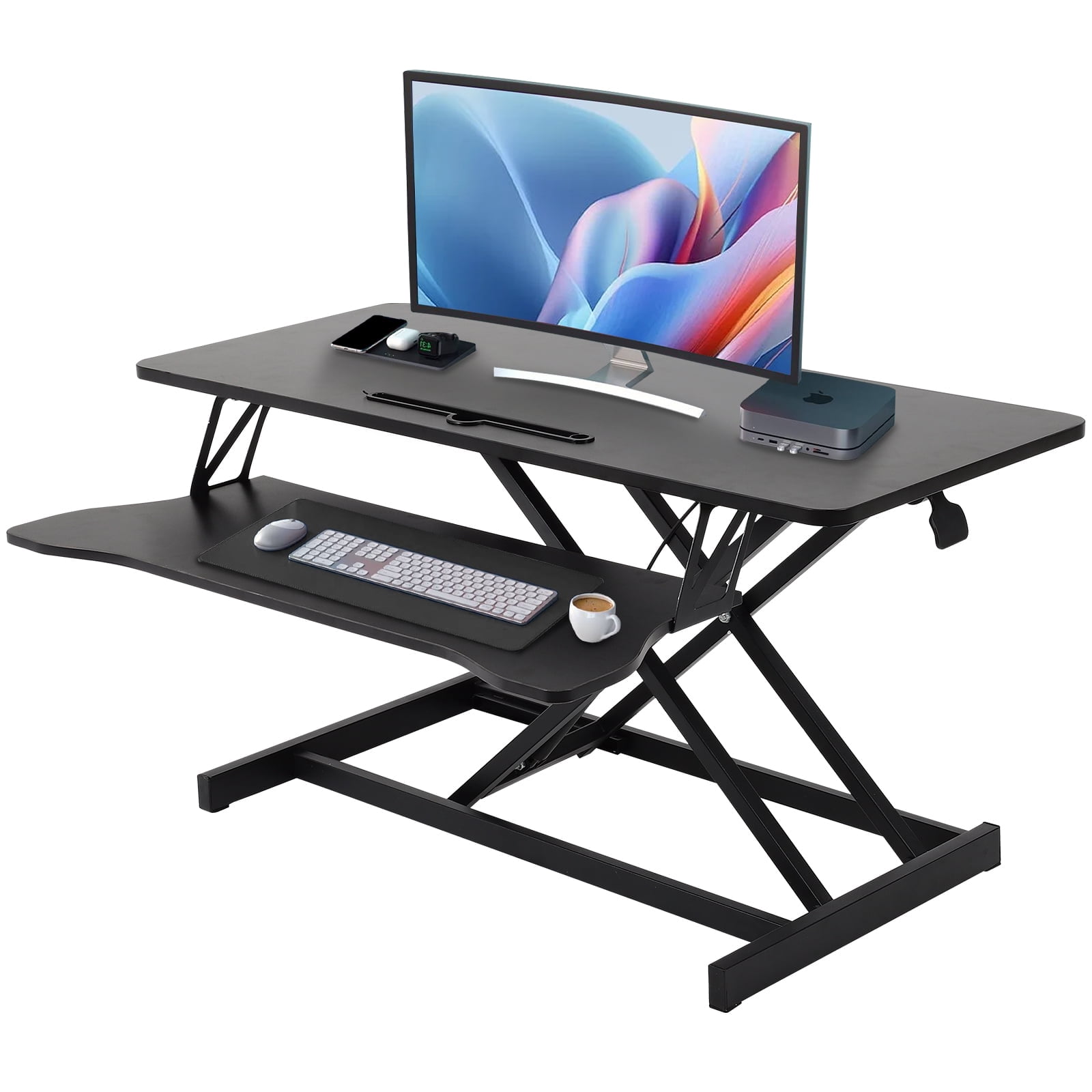 36 Inch Height Standing Desk Converter, 36 Inch Height Adjustable Sit to Stand Riser ...