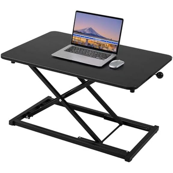 Standing Desk Converter Adjustable Height,Keyboard Riser for Stand Up Desk Riser,Computer Keyboard Stand for Desktop,Ergonomic Sit Stand Computer Workstations Black Size 23.6 Inch$$Office