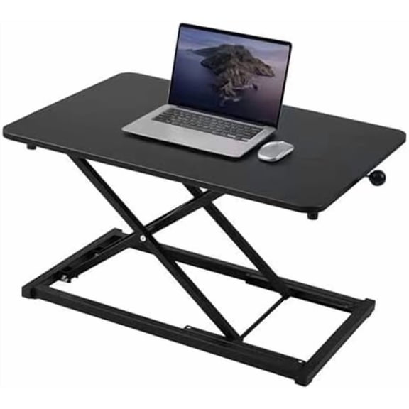 Standing Desk Converter Adjustable Height ,Keyboard Riser for Stand Up Desk Riser ,Computer Keyboard Stand for Desktop ,Computer Workstations for Home Office Black Size 23.6 Inch