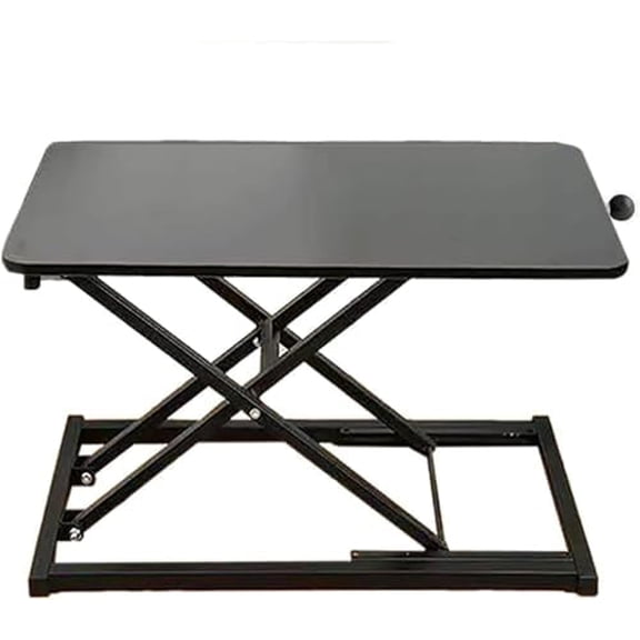 Standing Desk Converter Height Adjustable,Keyboard Riser for Stand Up Desk Riser, Easy Lift Height Converter Computer Workstations Home Office Study Room Portable Small Table Black Size 23.6 Inch D