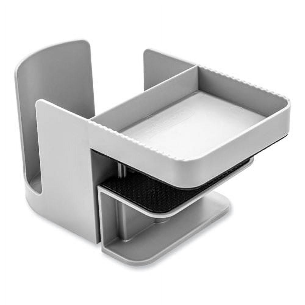Standing Desk Cup Holder Organizer, Two Sections, 3.94 x 7.04 x 3.54, Gray | Bundle of 10 Each