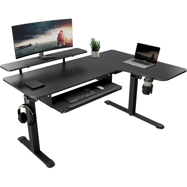 Standing Desk Electric Adjustable Height (61"x43") Computer Desk with