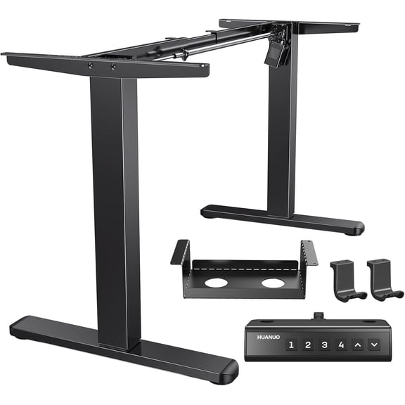 Standing Desk Frame with 220lbs Powerful Brushless Motor, Thick T-Shaped Adjustable Desk Legs Made of Automotive-Grade Steel, for Max 75 x 35 Desktop, for Home Office, Black Frame Only