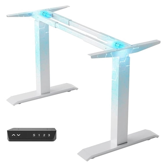 Standing Desk Frame, Dual Motor Electric Height Adjustable Desk Base - 265lbs Capacity, 47.2-78.7" Tops, 3 Memory Controller, White