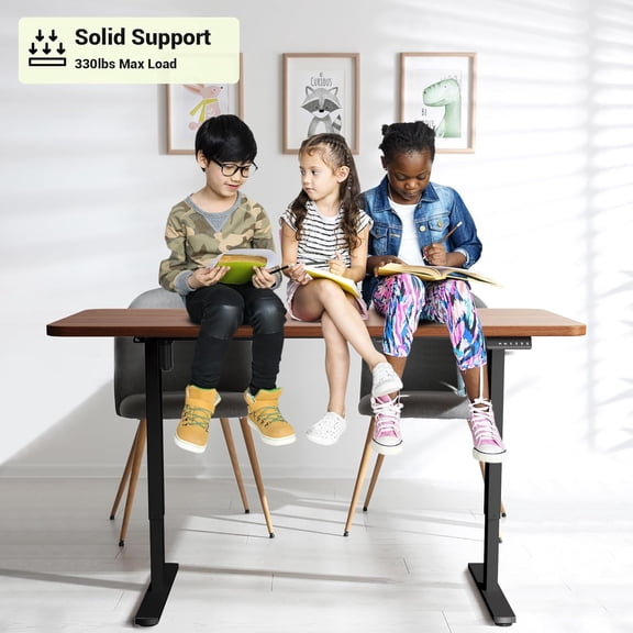 Standing Desk Frame with 330lbs Dual Motor Electric Adjustable Height Base, Sit Stand Up Desk Converter for Home Office Black ED04NB