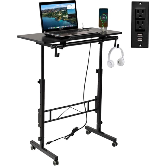 Standing Desk Height Adjustable with Tiltable Tabletop, Black