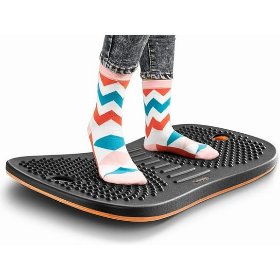 Standing Desk Mat Balance Board, Anti Fatigue Mat Standing Desk Office, Wobble Board with Ergonomic Design, Obsidian Black