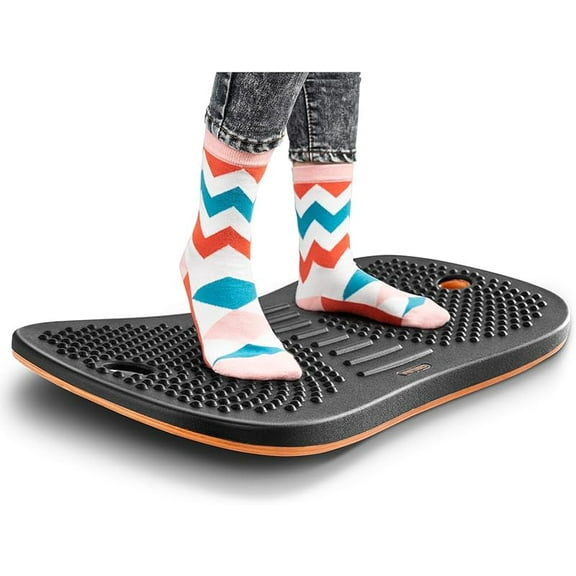 Standing Desk Mat Balance Board, Anti Fatigue Mat Standing Desk Office, Wobble Board with Ergonomic Design, Obsidian Black