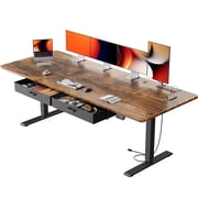 HLDIRECT 79"×31.5" Electric Standing Desk with 2 Drawers & Power Outlets & USB Ports, Extra-Large Desktop Height Adjustable Desk with Storage, Sit Stand up Desk