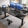 thumbnail image 1 of BrooveWave Electric Standing Desk Adjustable, 60''x30" Sit Stand Desk with Flip-Top Cable Management for Home Office, 1 of 10