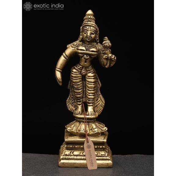 Standing Devi Parvati Brass - Goddess Sculpture