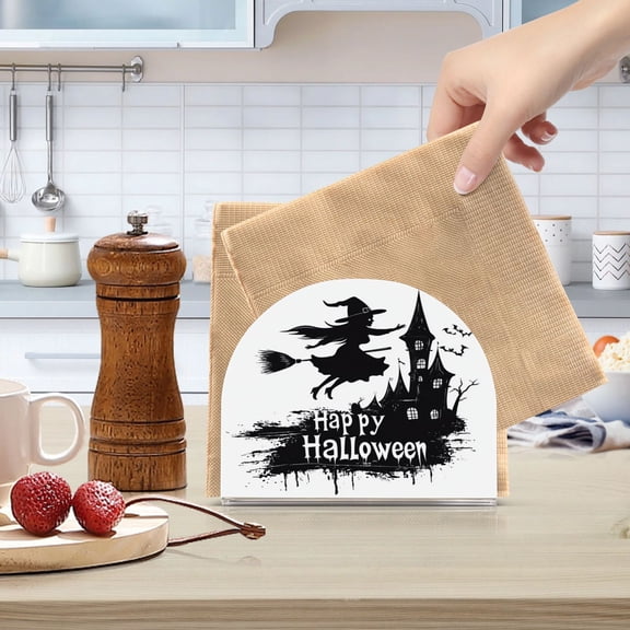 Standing Dining Table Napkin Holder, Napkin Holder for Table Kitchen Acrylic Paper Tissue Organization, A Creepy Castle