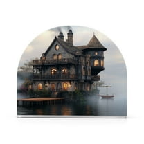 Standing Dining Table Napkin Holder, Napkin Holder for Table Kitchen Acrylic Paper Tissue Organization, A Fantasy House Tall