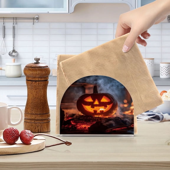 Standing Dining Table Napkin Holder, Napkin Holder for Table Kitchen Acrylic Paper Tissue Organization, A Glowing Lantern