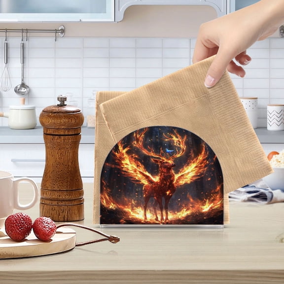 Standing Dining Table Napkin Holder, Napkin Holder for Table Kitchen Acrylic Paper Tissue Organization, A Mythical Deer