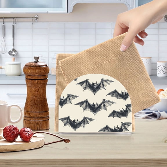 Standing Dining Table Napkin Holder, Napkin Holder for Table Kitchen Acrylic Paper Tissue Organization, Bats
