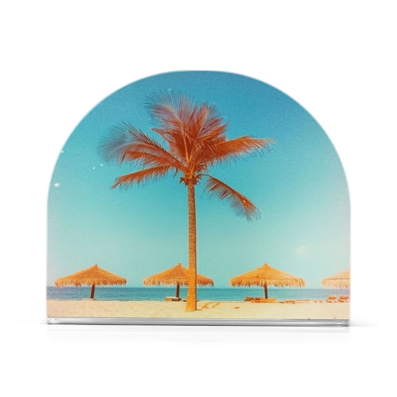 Standing Dining Table Napkin Holder, Napkin Holder for Table Kitchen Acrylic Paper Tissue Organization, Beach View