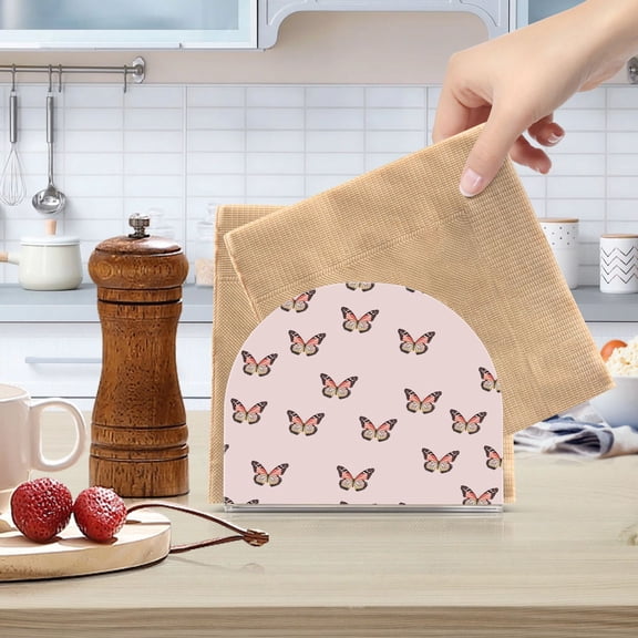 Standing Dining Table Napkin Holder, Napkin Holder for Table Kitchen Acrylic Paper Tissue Organization, Beautiful Butterflies