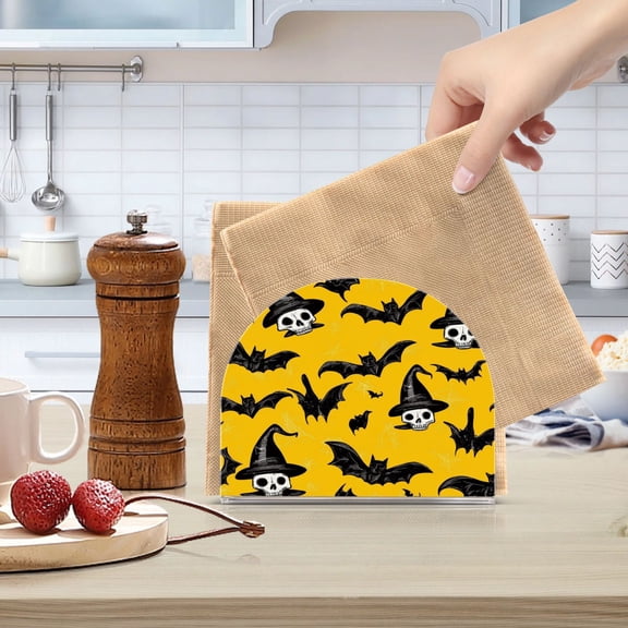 Standing Dining Table Napkin Holder, Napkin Holder for Table Kitchen Acrylic Paper Tissue Organization, Black Bats