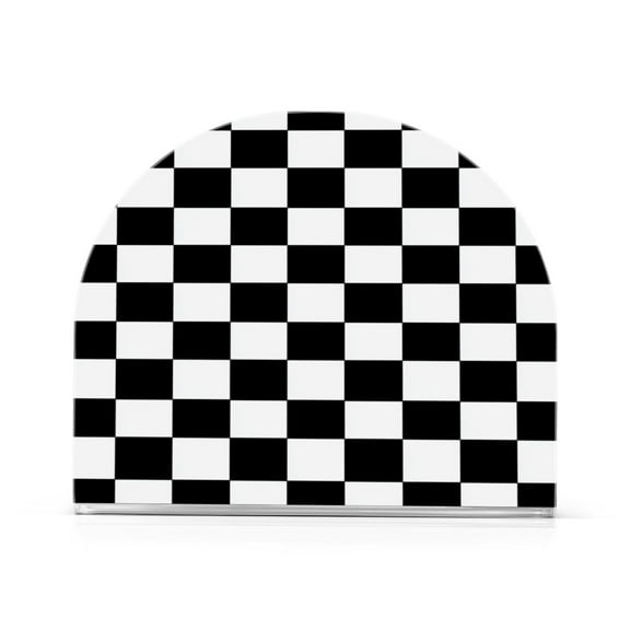 Standing Dining Table Napkin Holder, Napkin Holder for Table Kitchen Acrylic Paper Tissue Organization, Black and White Check