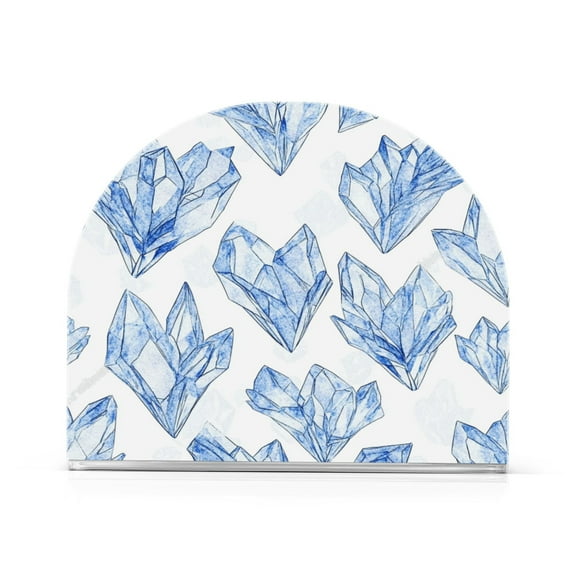 Standing Dining Table Napkin Holder, Napkin Holder for Table Kitchen Acrylic Paper Tissue Organization, Blue Crystals
