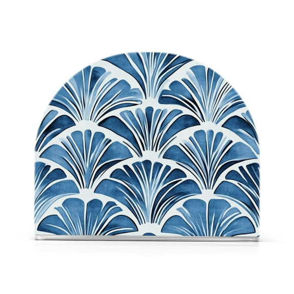 Standing Dining Table Napkin Holder, Napkin Holder for Table Kitchen Acrylic Paper Tissue Organization, Blue Deco-inspired Pattern