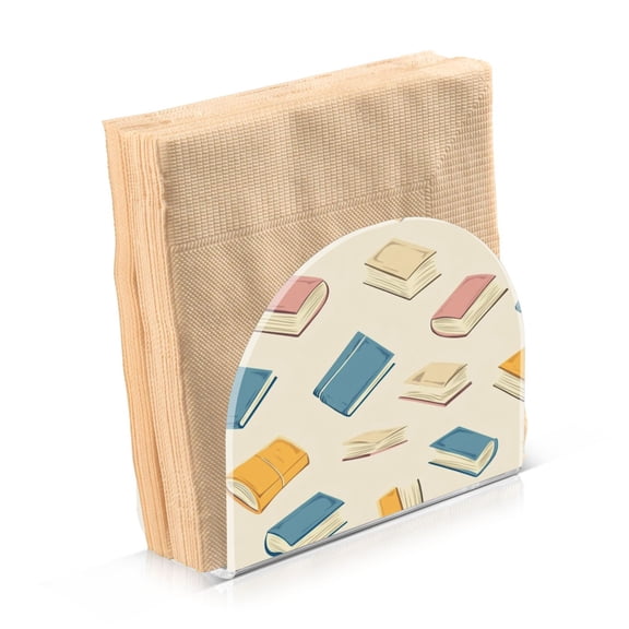 Standing Dining Table Napkin Holder, Napkin Holder for Table Kitchen Acrylic Paper Tissue Organization, Books Pattern
