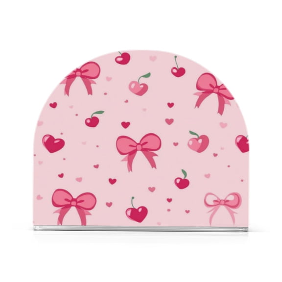 Standing Dining Table Napkin Holder, Napkin Holder for Table Kitchen Acrylic Paper Tissue Organization, Bows and Hearts Pattern